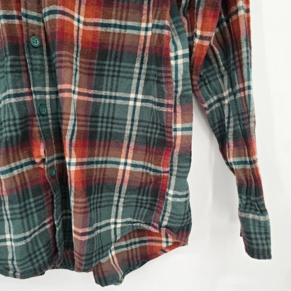 Wolverine‎ Mens Plaid Flannel Long Sleeve Button Up Shirt Green Red Size Medium